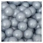 50 B&auml;lle f&uuml;r B&auml;llebad 5,5cm Babyb&auml;lle Plastikb&auml;lle Baby Spielb&auml;lle Silber...
