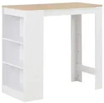 vidaXL Bartisch mit Regal Wei&szlig; 110x50x103 cm