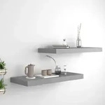 vidaXL Schwebende Wandregale 2 Stk. Grau 60x23,5x3,8cm MDF