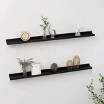 vidaXL Wandregale 2 Stk. Schwarz 100x9x3 cm