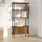 vidaXL Regal mit 5 B&ouml;den und Schrank 80x40x163 cm Stahl Holzwerkstoff