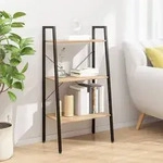 vidaXL Standregal 3 B&ouml;den Hellbraun und Schwarz 56x35x108 cm