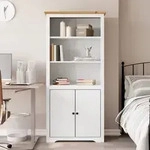 vidaXL B&uuml;cherregal BODO Wei&szlig; und Braun 82x40x173 cm Massivholz Kiefer
