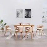 vidaXL Esszimmerst&uuml;hle 6 Stk. Creme Bugholz und Kunstleder