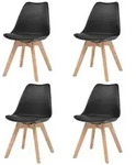 vidaXL Esszimmerst&uuml;hle 4 Stk. Schwarz Kunststoff
