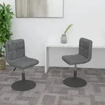 vidaXL Esszimmerst&uuml;hle 2 Stk. Drehbar Dunkelgrau Samt
