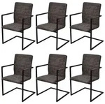 vidaXL Freischwinger 6 Stk. Braun Kunstleder vidaXL Freischwinger 6 Stk. Braun Kunstleder