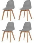 vidaXL Esszimmerst&uuml;hle 4 Stk. Grau Kunststoff