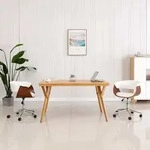 vidaXL Esszimmerst&uuml;hle 2 Stk. Drehbar Wei&szlig; Kunstleder