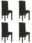 vidaXL Esszimmerst&uuml;hle 4 Stk. Schwarz Stoff