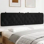 vidaXL Kopfteil-Kissen Schwarz 200 cm Samt