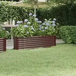 vidaXL Hochbeet Pulverbeschichteter Stahl 152x40x36 cm Braun