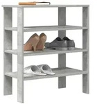 vidaXL Schuhregal Betongrau 61x32x70 cm Holzwerkstoff