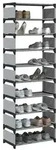 vidaXL Schuhregal 10-st&ouml;ckig Grau 54x28x158 cm Vliesstoff