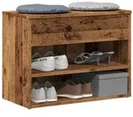 vidaXL Schuhbank Altholz-Optik 60x30x45 cm Holzwerkstoff