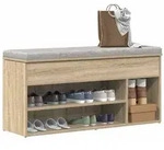 vidaXL Schuhbank Sonoma-Eiche 102x30,5x45 cm Holzwerkstoff