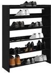 vidaXL Schuhregal Schwarz 80x25x100 cm Holzwerkstoff