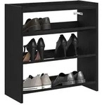 vidaXL Schuhregal Schwarz 60x25x62 cm Holzwerkstoff