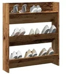 vidaXL Schuhregal Wandmontage Altholz-Optik 80x18x90 cm Holzwerkstoff