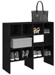 vidaXL Schuhregale 2 Stk. Stapelbar Schwarz Eichen-Optik 89,5x30x40 cm