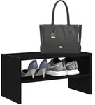vidaXL Schuhregal Stapelbar Schwarze Eiche 60x30x30,5 cm