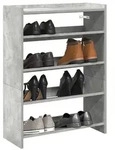 vidaXL Schuhregal Betongrau 60x25x81 cm Holzwerkstoff