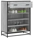 vidaXL Schuhschrank Grau Sonoma 75x38x97,5 cm Holzwerkstoff Metall