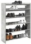 vidaXL Schuhregal Betongrau 80x25x100 cm Holzwerkstoff