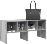 vidaXL Schuhregal Stapelbar Grau Sonoma 89,5x30x40 cm