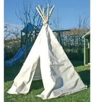 EDUPLAY 110-069 Tipi Zelt, Spielzelt, klein, &Oslash; 140cm, H&ouml;he ca. 165 cm, natur