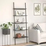 vidaXL Leiterregal mit 5 B&ouml;den Schwarz 64x34x185,5 cm