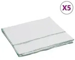 vidaXL Reinigungst&uuml;cher 5 Stk. Wei&szlig; mit Gr&uuml;nen Gestreift 50x60 cm