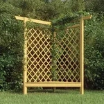 vidaXL Eckpergola mit Bank 166x81x174 cm Kiefernholz Impr&auml;gniert