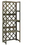 vidaXL Spalier mit Ablagen Grau 55x30x140 cm Massivholz Tanne