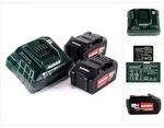 Metabo Basis Set 2x Li-Power Akkupack 18 V 4,0 Ah CAS Li-Ion Akku + Ladeger&auml;t ASC 55