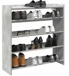 vidaXL Schuhregal Betongrau 80x25x81 cm Holzwerkstoff
