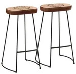 vidaXL Barhocker 2 Stk. Dunkelbraun 44x37,5x78 cm