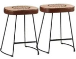 vidaXL Barhocker 2 Stk. Dunkelbraun 40x29,5x53 cm