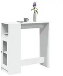 vidaXL Bartisch mit Regal Wei&szlig; 101x40x103,5 cm Holzwerkstoff