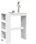 vidaXL Bartisch mit Regal Wei&szlig; 90x40x103,5 cm Holzwerkstoff