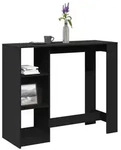 vidaXL Bartisch mit Regal Schwarz 124x46x103,5 cm Holzwerkstoff
