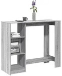 vidaXL Bartisch mit Regal Grau Sonoma 124x46x103,5 cm Holzwerkstoff