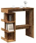 vidaXL Bartisch mit Regal Altholz-Optik 100x48x101,5 cm