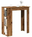 vidaXL Bartisch mit Regal Altholz-Optik 102x50x103,5 cm Holzwerkstoff