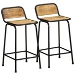 vidaXL Barhocker 2 Stk. 46x35,5x80 cm Raues Mango Massivholz