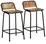 vidaXL Barhocker 2 Stk. 46x35,5x80 cm Altholz Massivholz