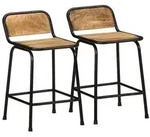 vidaXL Barhocker 2 Stk. 46x35,5x70 cm Raues Mango Massivholz