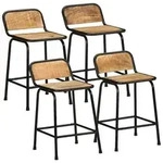 vidaXL Barhocker 4 Stk. 46x35,5x70 cm Raues Mango Massivholz