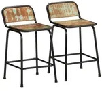 vidaXL Barhocker 2 Stk. 46x35,5x70 cm Altholz Massivholz