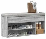 vidaXL Schuhbank Grau Sonoma 102x30,5x45 cm Holzwerkstoff